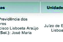 Informação pública sobre a distribuição do processo de dívida do advogado   