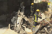 Aeronave ficou completamente destruída na queda, seguida de incêndio