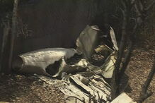 Aeronave ficou completamente destruída na queda, seguida de incêndio