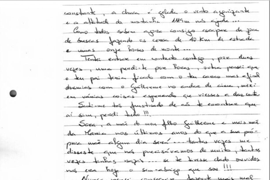 Pedro Dias deixou cartas para os pais, filhos e namorada