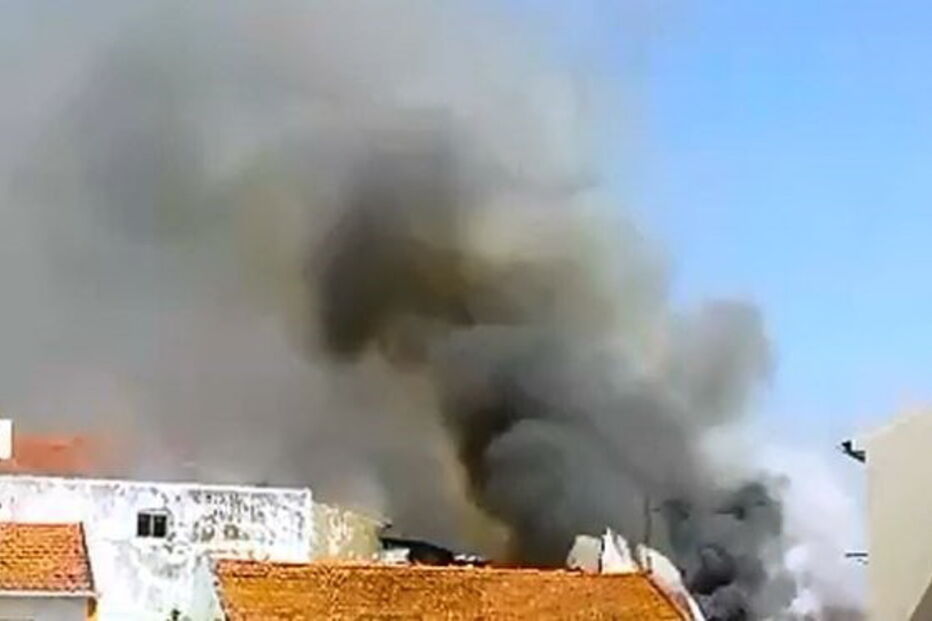 Moradores captaram coluna de fumo após tragédia