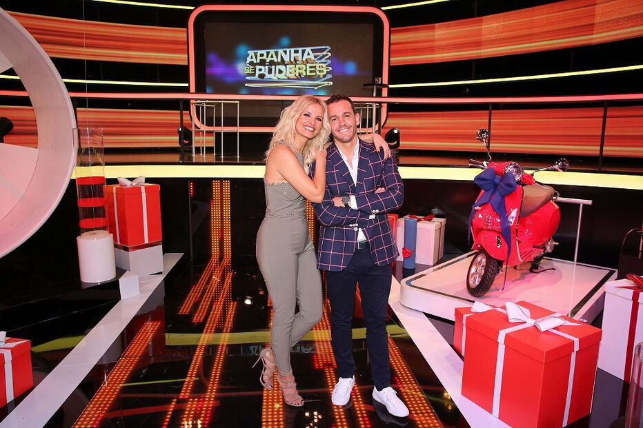 Cristina Ferreira e Pedro Teixeira no programa ‘Apanha se Puderes’
