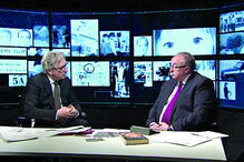 Colin Sutton (à dir.) foi convidado para especial da televisão Sky News que assinalou os 10 anos do desaparecimento de Maddie 