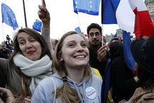 Macron, vitória, França, Le Pen, festejos, festa, eleições