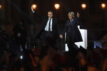 Emmanuel Macron no Louvre