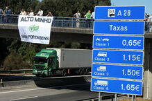 pórtico, neiva, manifestação, portagens, a28, scut