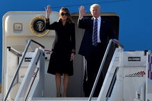 Donald Trump à chegada a Itália