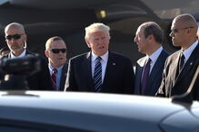 Donald Trump à chegada a Itália