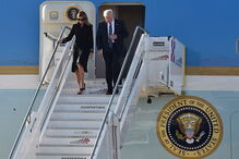 Donald Trump à chegada a Itália