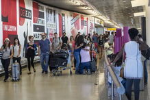 A zona de chegadas do aeroporto de Lisboa