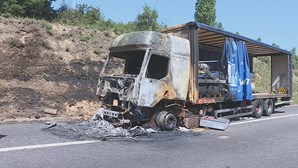 Camião com produtos químicos incendeia-se em Gaia