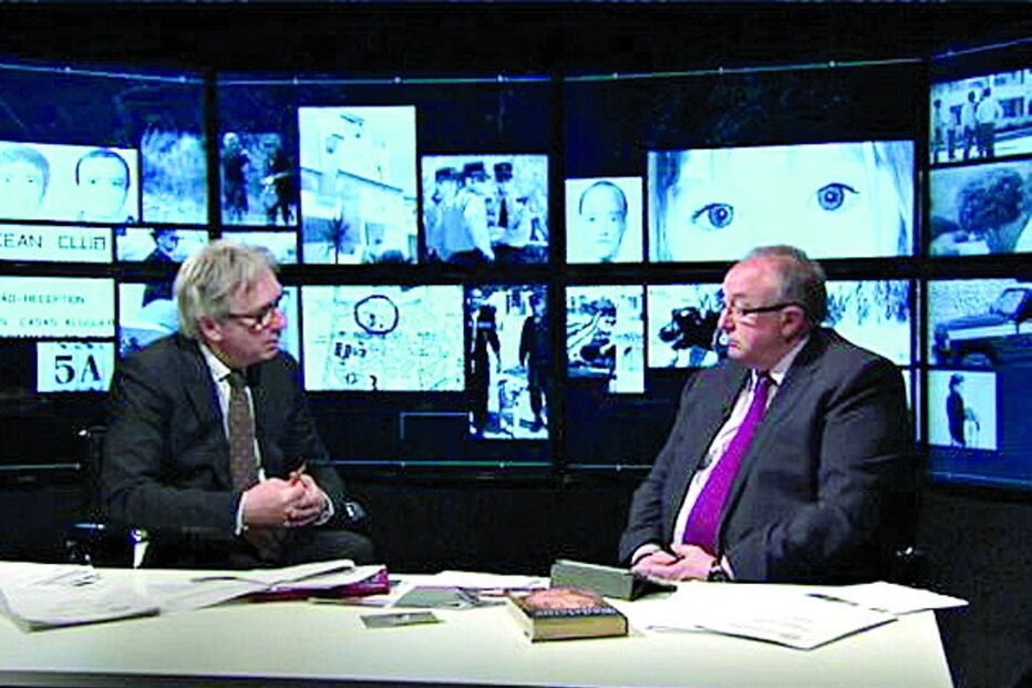 Colin Sutton (à dir.) foi convidado para especial da televisão Sky News que assinalou os 10 anos do desaparecimento de Maddie 
