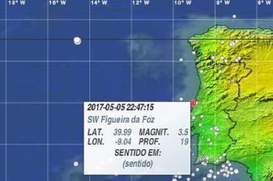 IPMA, Instituto Português do Mar e da Atmosfera, Figueira da Foz, acidentes e desastres, sismo