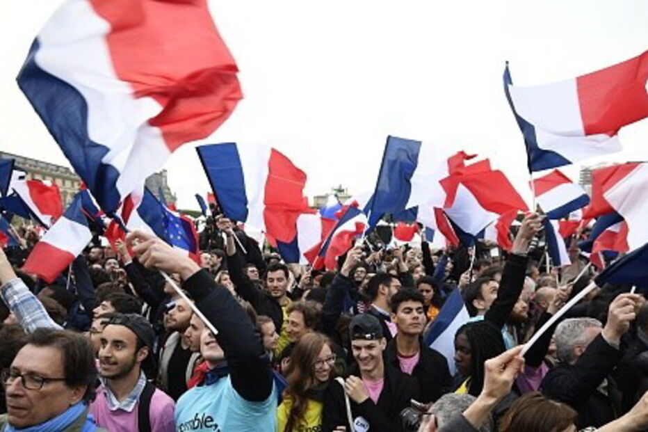 Macron, vitória, França, Le Pen, festejos, festa, eleições