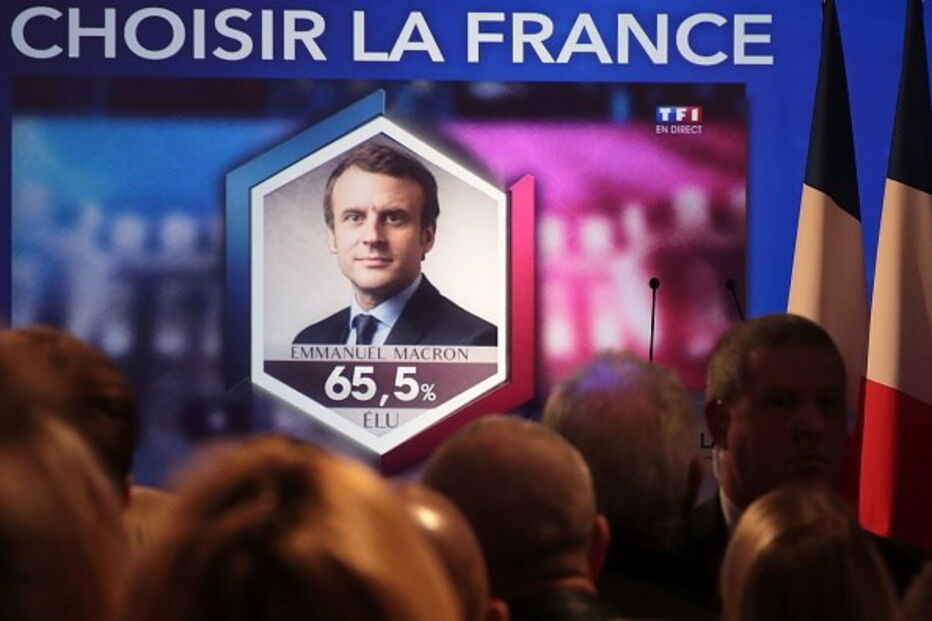 Macron, vitória, França, Le Pen, festejos, festa, eleições