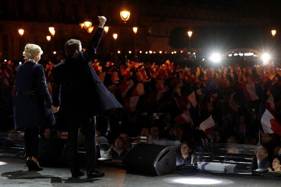 Emmanuel Macron no Louvre