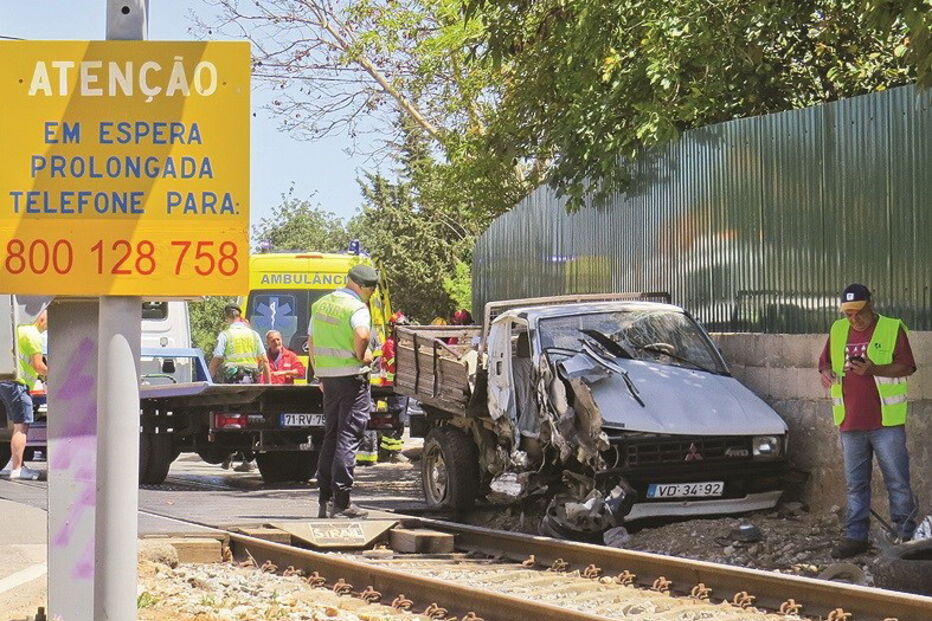 colhidos, comboio, Silves, Algarve, idosos, ferimentos, ferido, carrinha, Poço Barreto