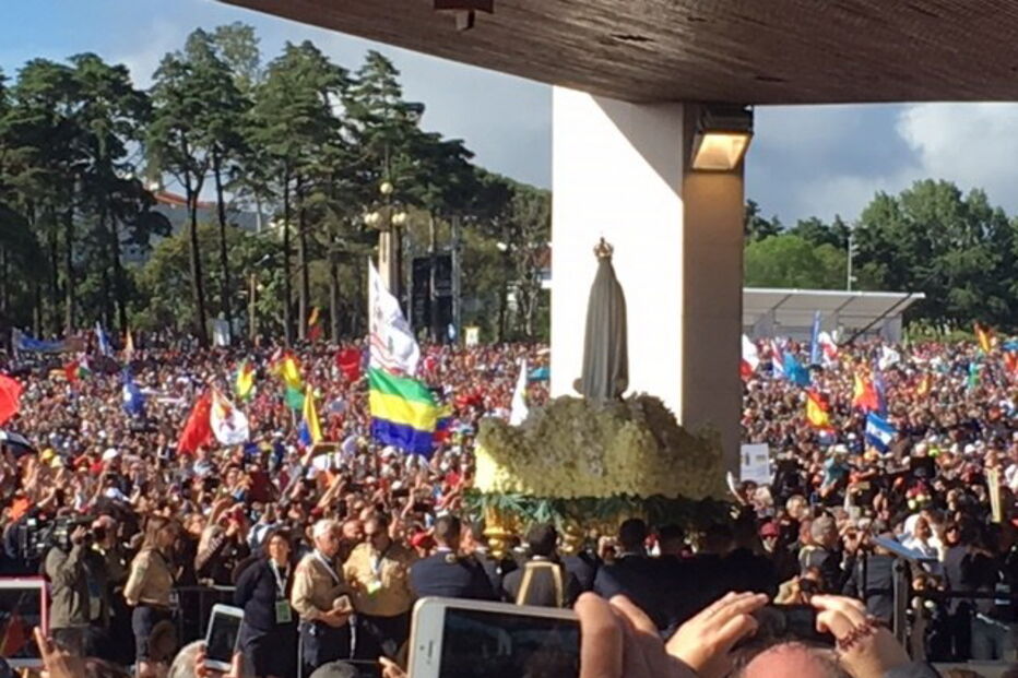 Peregrinos no Santuário