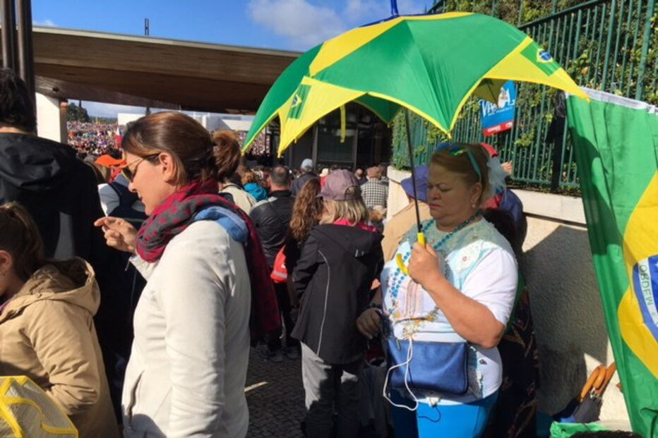 Peregrinos no Santuário