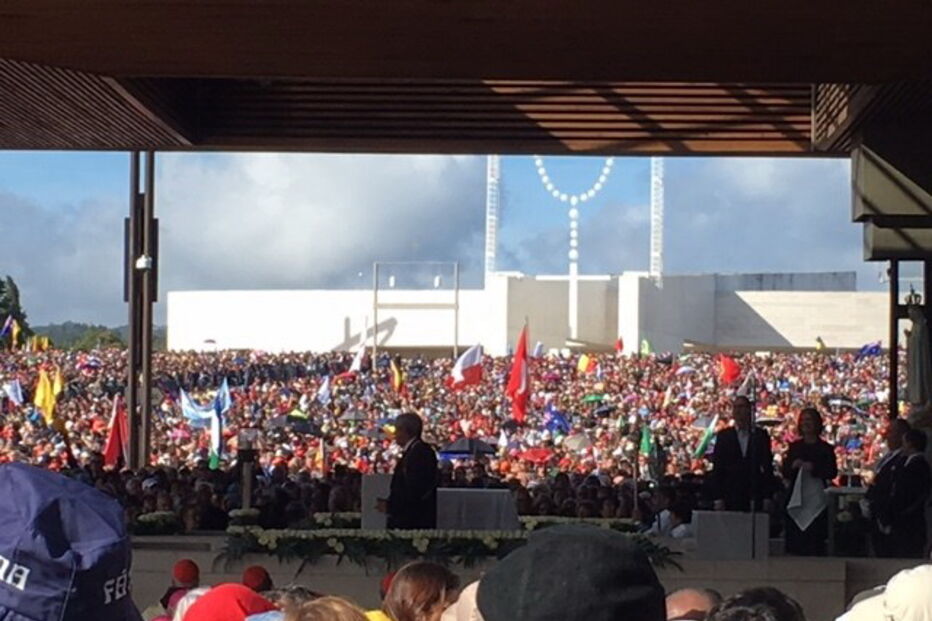 Peregrinos no Santuário