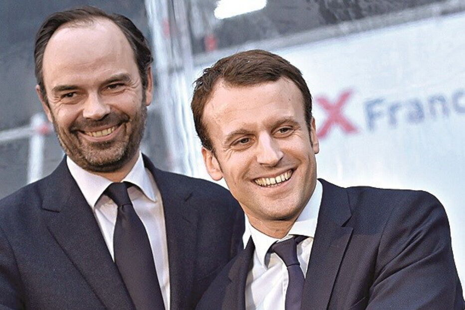 Macron com Édouard Philippe