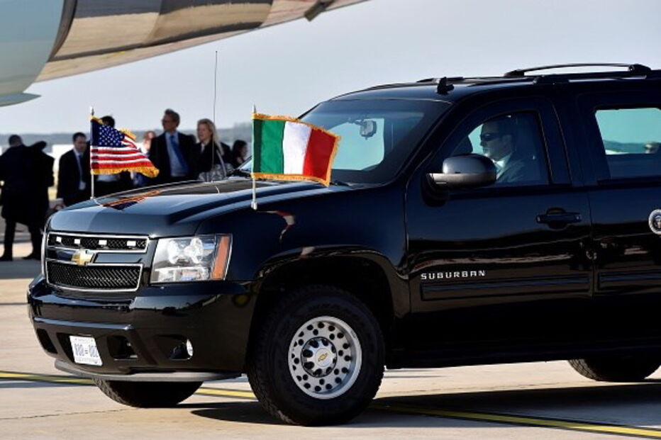 Donald Trump à chegada a Itália