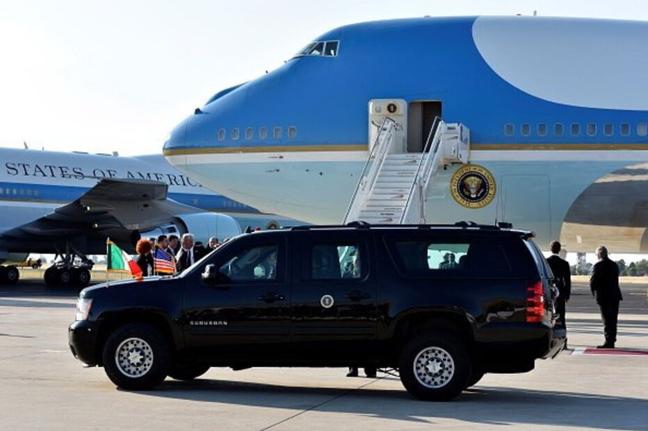 Donald Trump à chegada a Itália