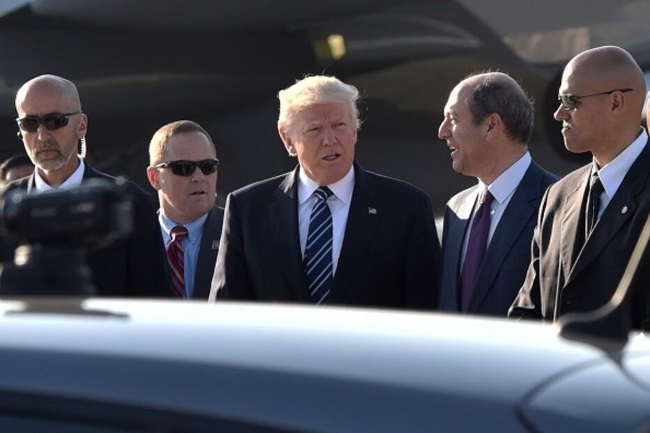 Donald Trump à chegada a Itália