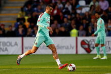 Cristiano Ronaldo aquece na Letónia