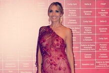 Cláudia Jacques deu que falar num vestido vermelho transparente