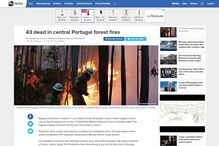 Meios de comunicação social de todo o mundo destacam incêndio em Pedrógão Grande