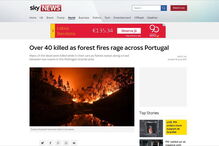 Meios de comunicação social de todo o mundo destacam incêndio em Pedrógão Grande