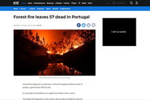 Meios de comunicação social de todo o mundo destacam incêndio em Pedrógão Grande