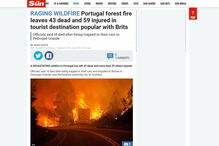Meios de comunicação social de todo o mundo destacam incêndio em Pedrógão Grande
