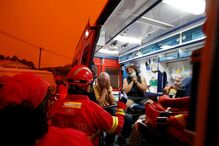 Bombeiros combatem as chamas em Pedrógão Grande