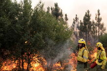 Bombeiros especialistas de Andaluzia combatem fogo com fogo