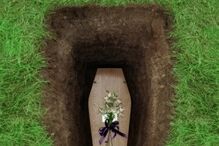 Caixão, campa, cemitério, morte