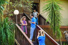 Margarida Vila-Nova, protagonista da história, ao lado de Marco Delgado	