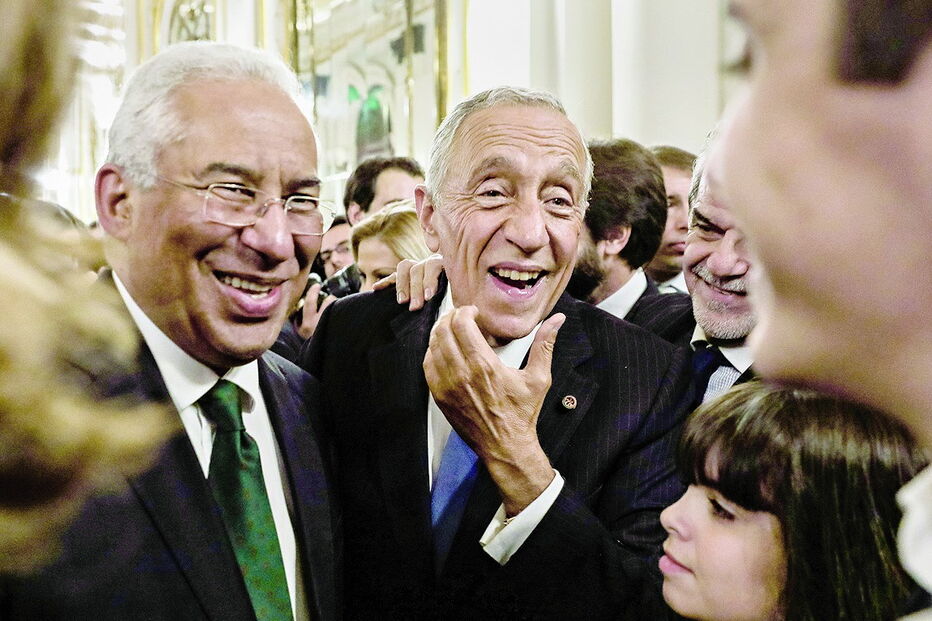 António Costa e Marcelo Rebelo de Sousa em ambiente de boa disposição na visita de dois dias ao Brasil       