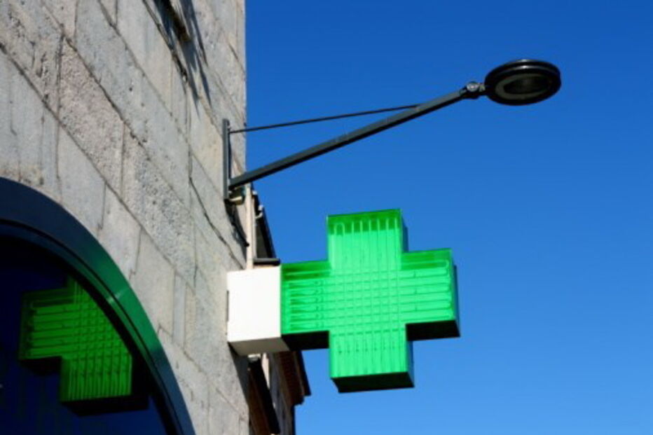 farmácia, símbolo, exterior, xxx