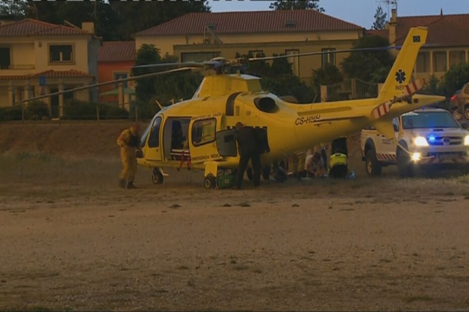 Helicóptero do INEM transportou os feridos graves para os hospitais da Universidade de Coimbra