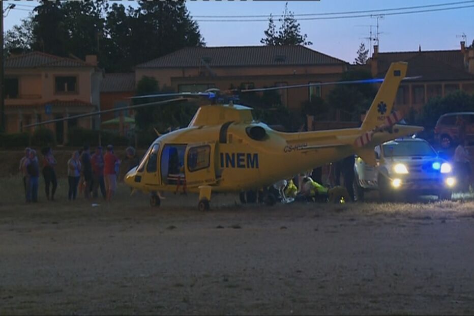 Helicóptero do INEM transportou os feridos graves para os hospitais da Universidade de Coimbra