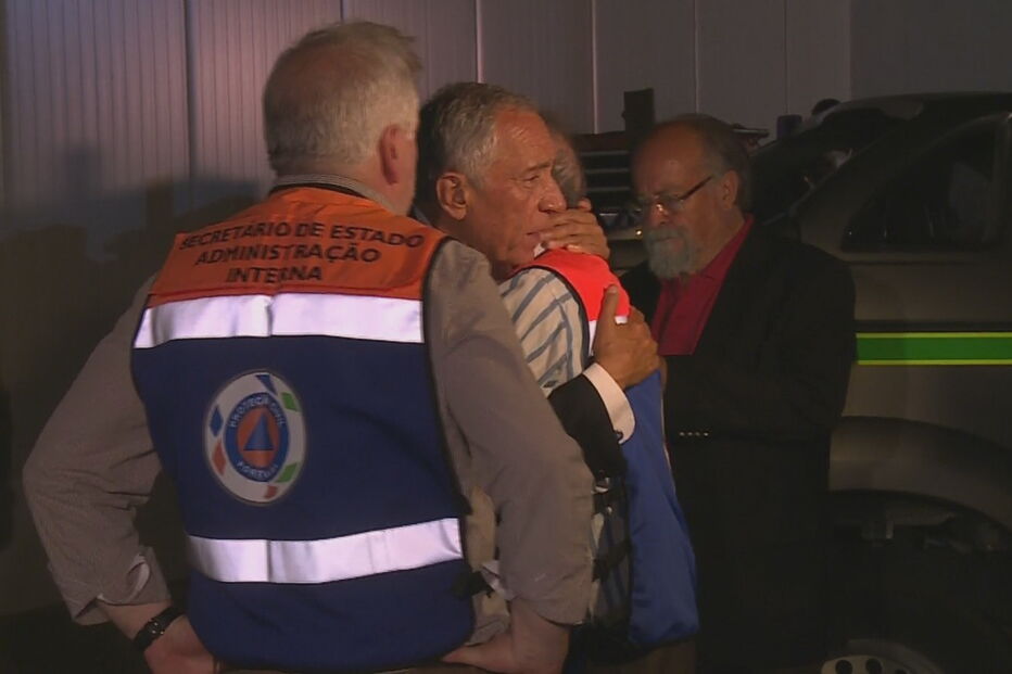 Marcelo Rebelo de Sousa no momento em chega ao teatro das operações