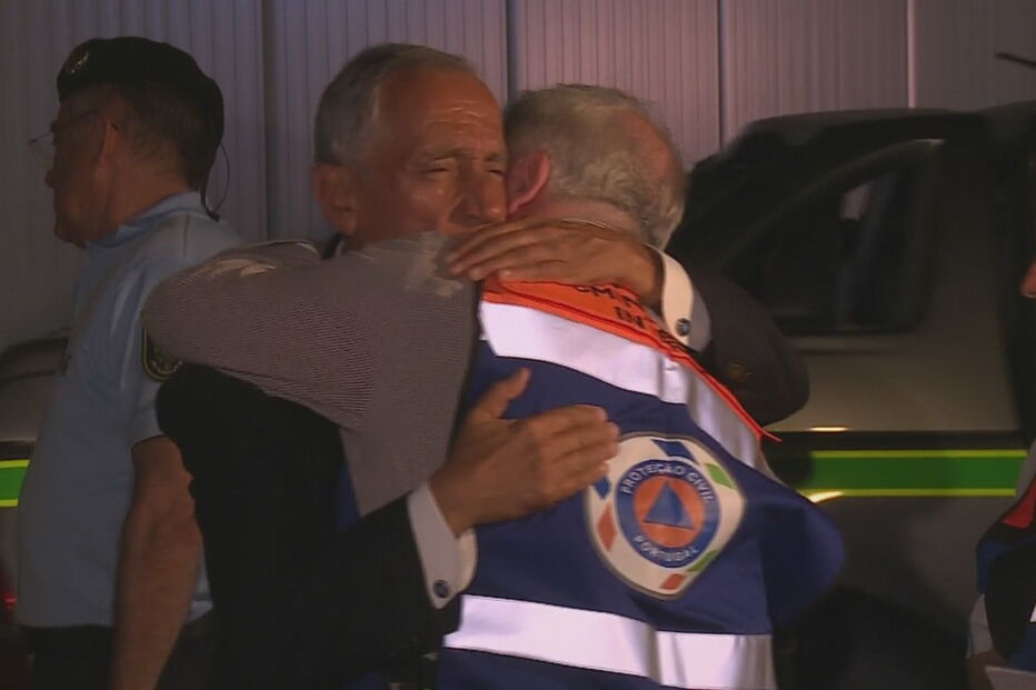 Marcelo Rebelo de Sousa no momento em chega ao teatro das operações