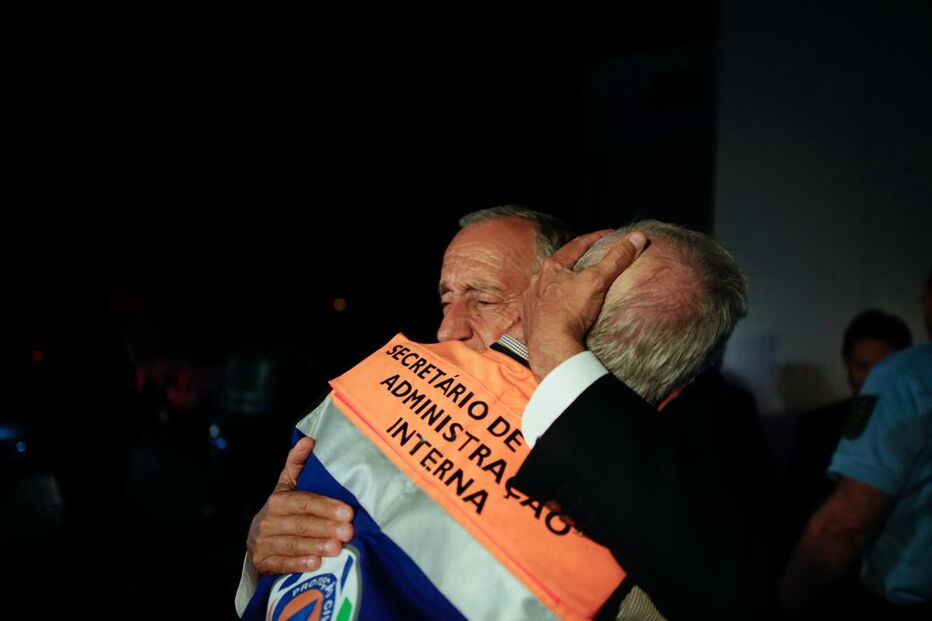 Marcelo Rebelo de Sousa no momento em chega ao teatro das operações