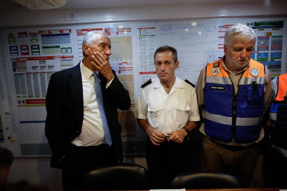 Marcelo Rebelo de Sousa no momento em chega ao teatro das operações