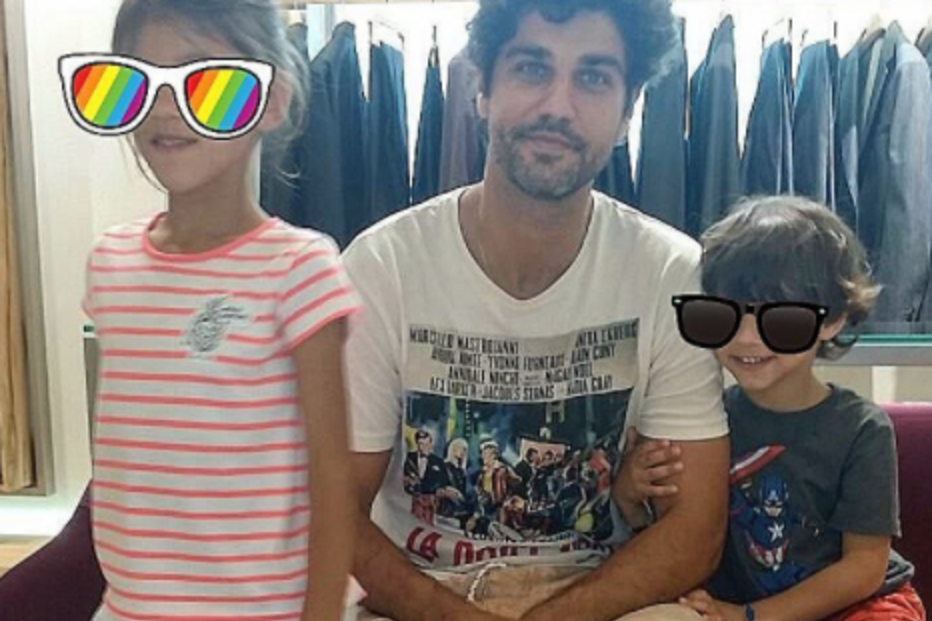 Bruno Cabrerizo com os filhos