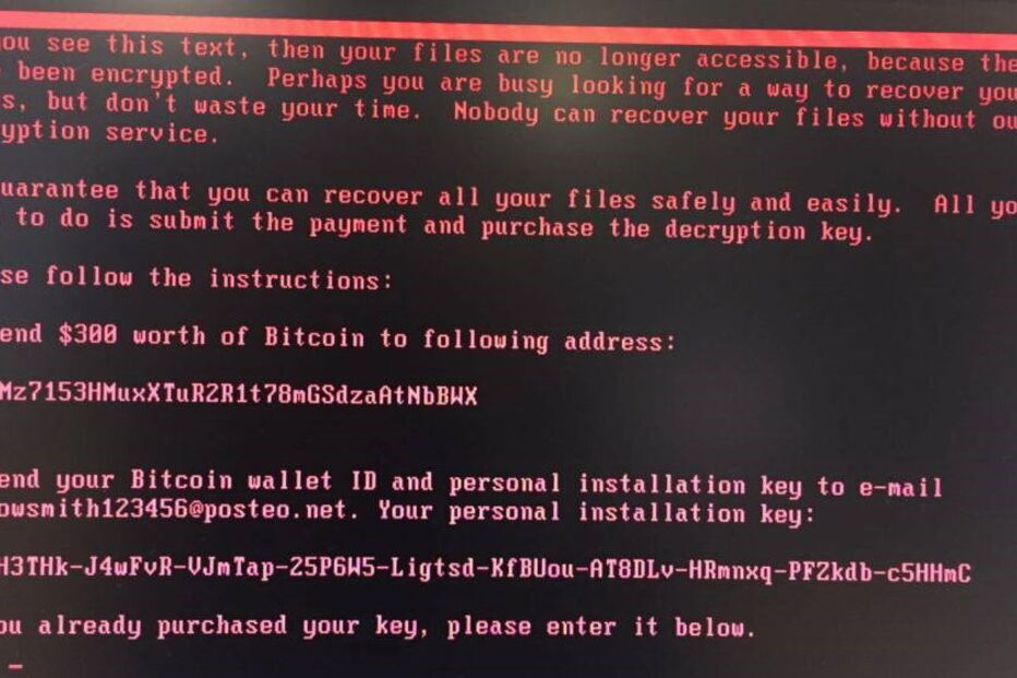 Exigência de pagamento de resgate surge nos ecrãs dos computadores infetados