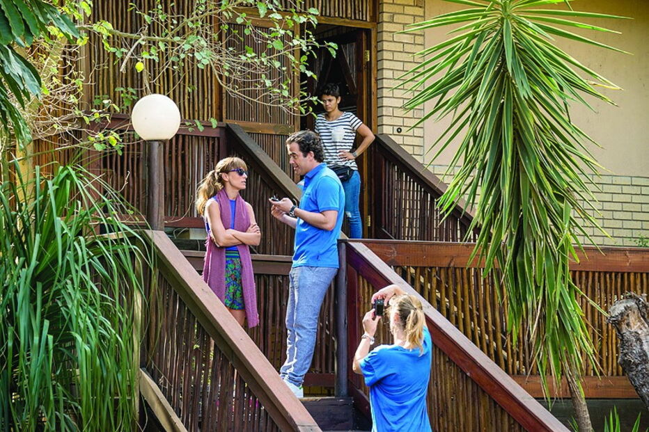 Margarida Vila-Nova, protagonista da história, ao lado de Marco Delgado	