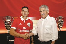 Cristián Arango foi ontem apresentado como jogador do Benfica   